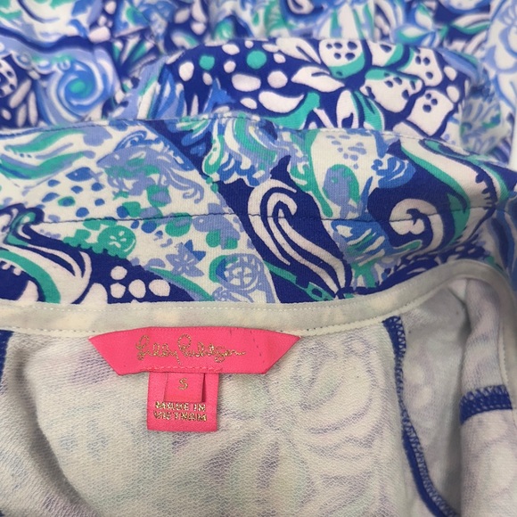 Lilly Pulitzer Skipper Popover 1/2 Zip Cotton Pullover 60 Animals Blue Small - Picture 9 of 10